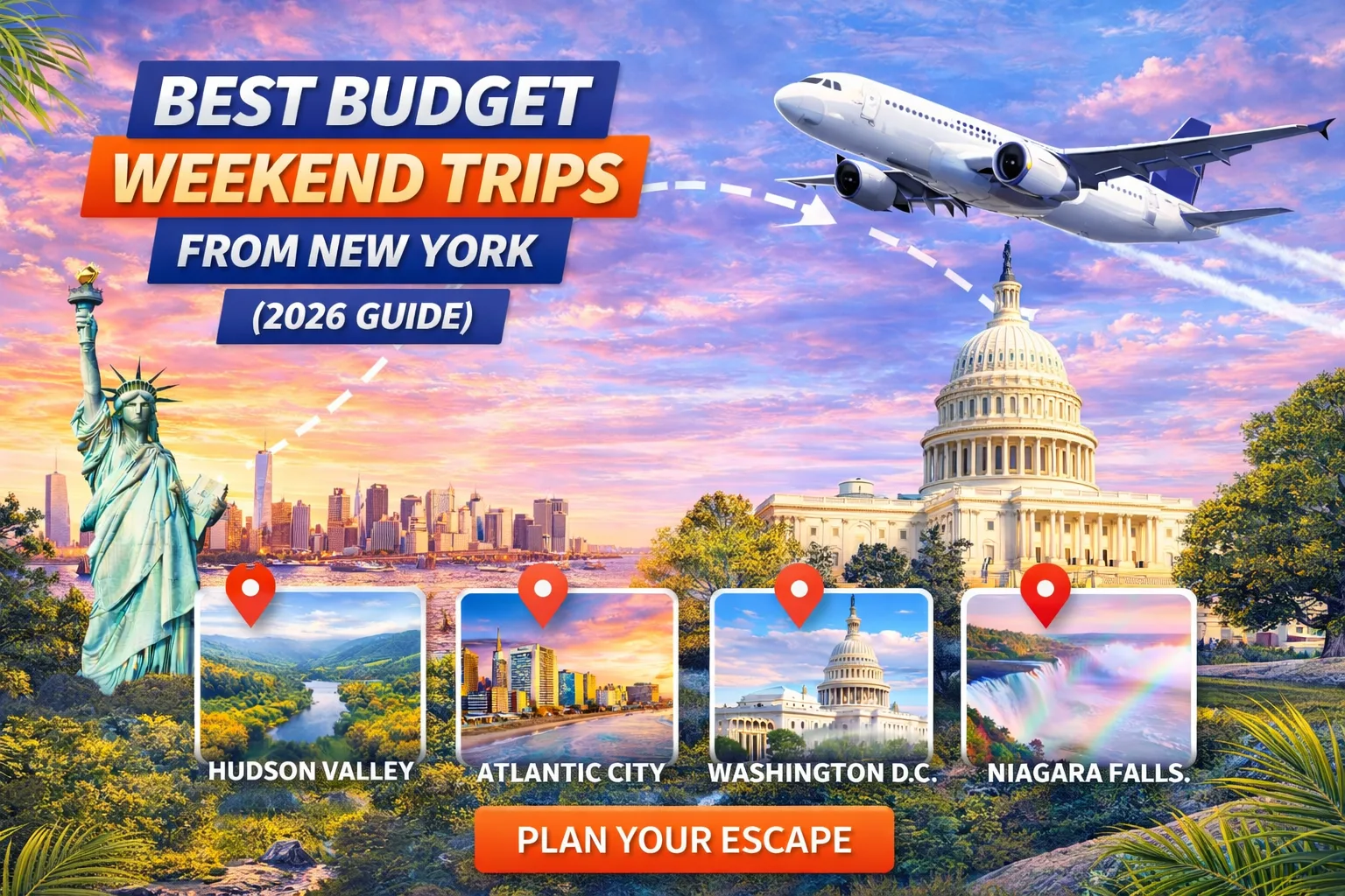 Best Budget Weekend Trips from New York (2026) | Cheap Getaways from NYC