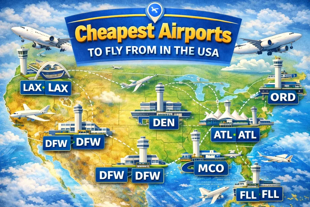 Cheapest Airports to Fly From in the USA (2026 Guide)