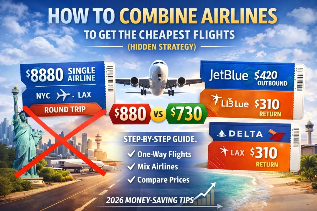 How to Combine Airlines to Get the Cheapest Flights (Hidden Strategy) – 2026 Guide