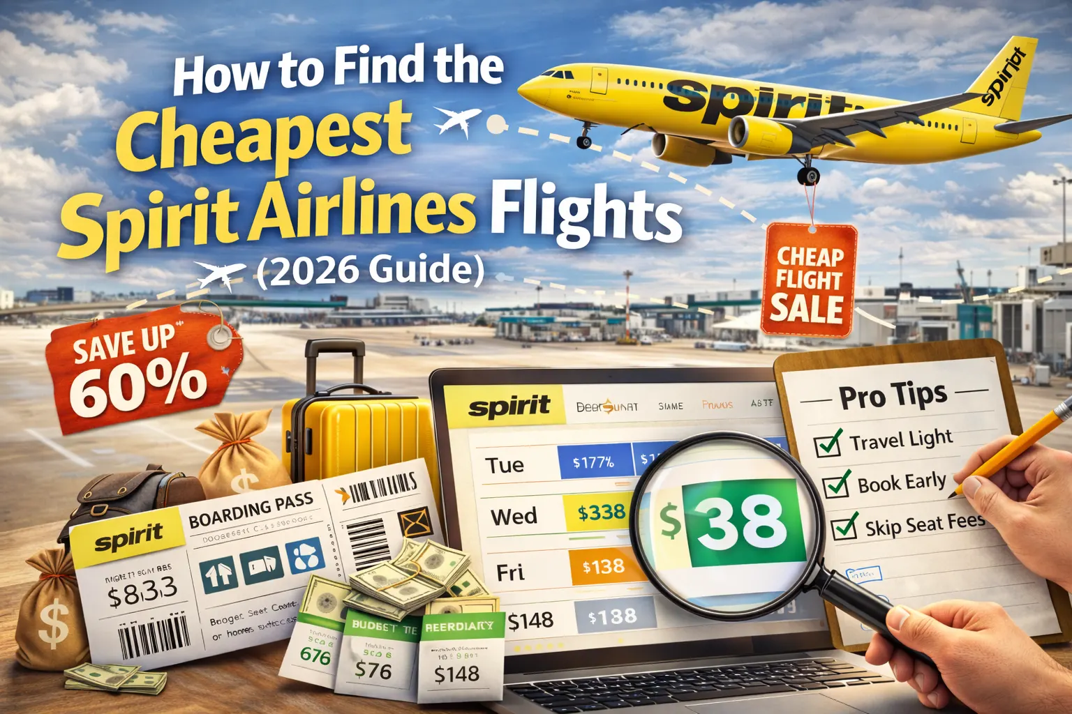Cheapest Spirit Airlines Flights (2026 Guide to Save More)