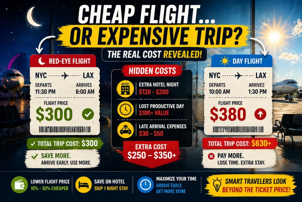 Red-Eye Flights vs Day Flights Which Saves More Money & Time in 2026
