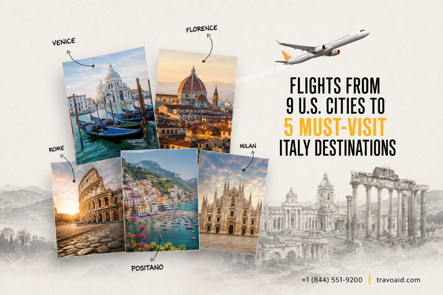 Flights from 9 U.S. Cities to 5 Must-Visit Italy Destinations